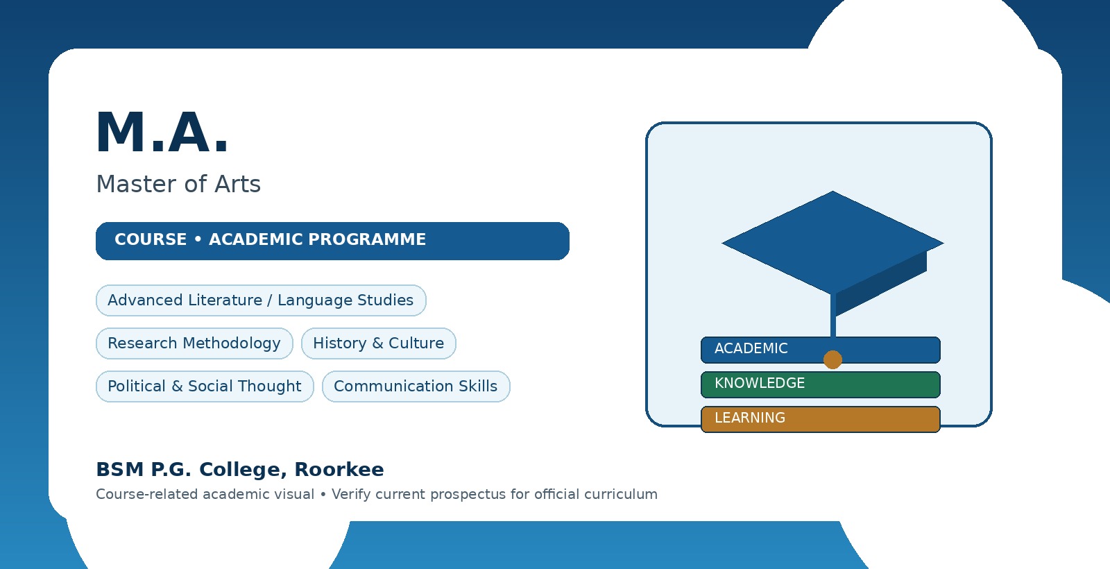 M.A. Master of Arts course visual